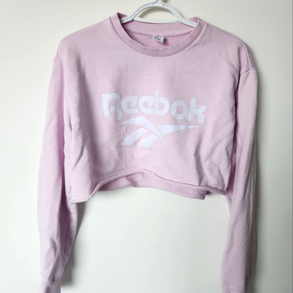 Reebok cropped pastel pink crewneck - Picture 1 of 5
